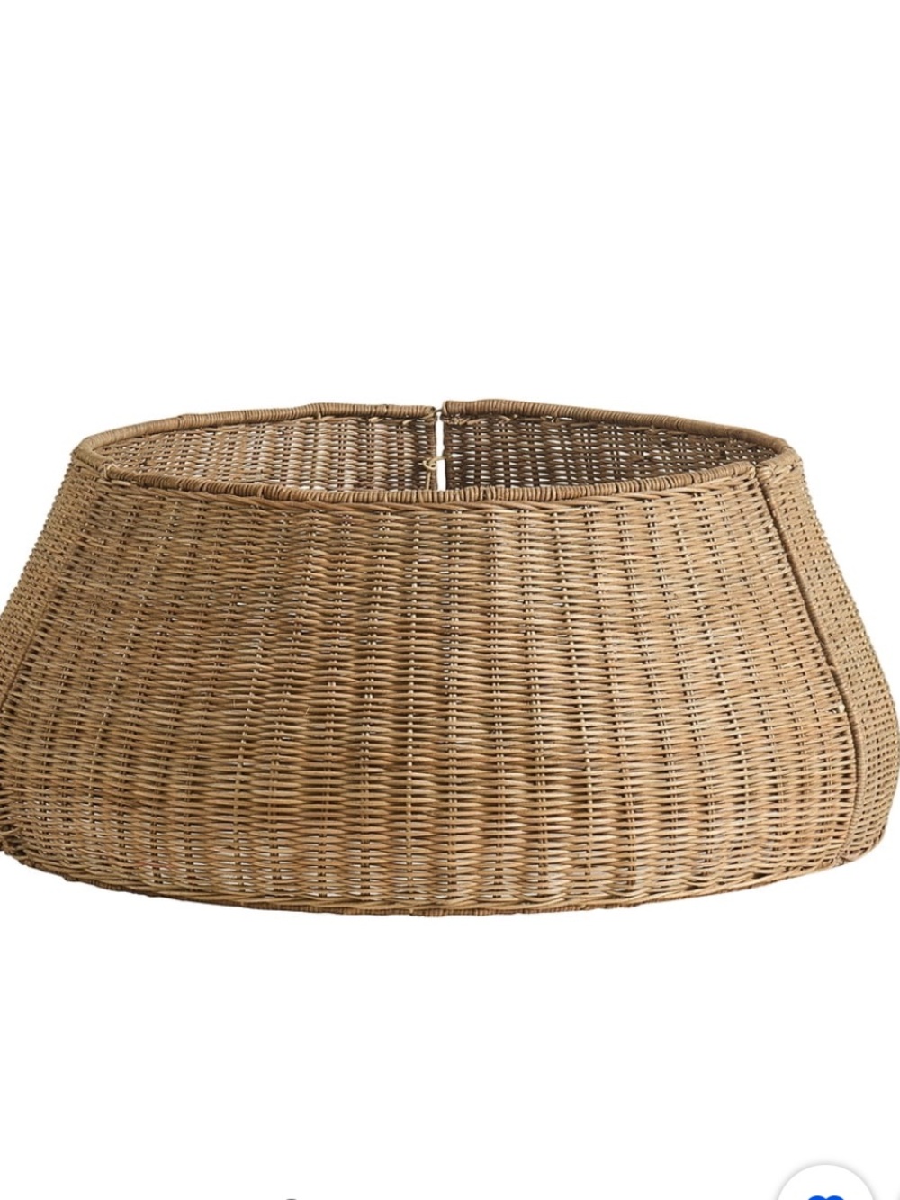 My Texas House Brown Bulbous Rattan Christmas Tree Collar, 27"x 11"